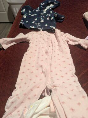 Kyle & Deena Baby Sleeper 3-6M Pink Butterfly Print
